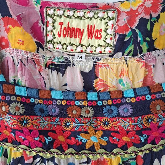 JOHNNY WAS Brisbane Floral-print Short-sleeve Top Bright Multi Medium - Picture 4 of 8